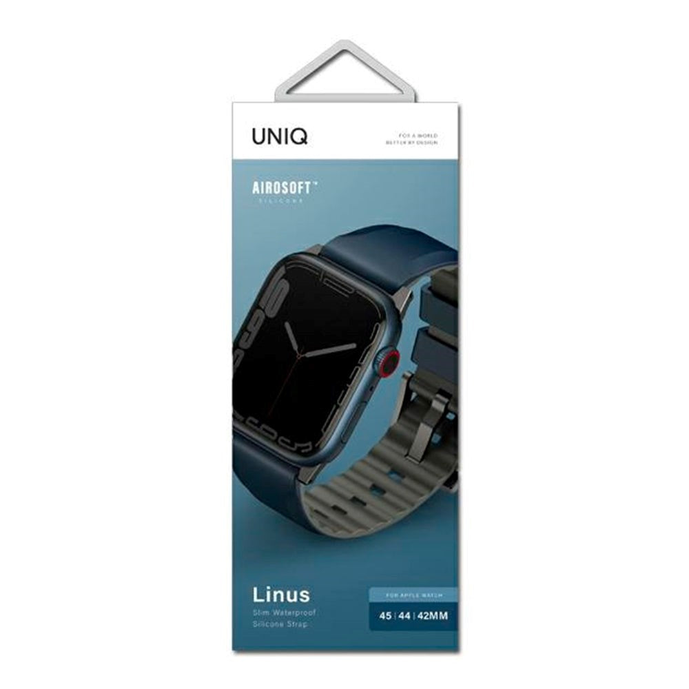 UNIQ Linus Apple Watch (42/44/SE/45/46/49mm) Silikone Rem - Blå