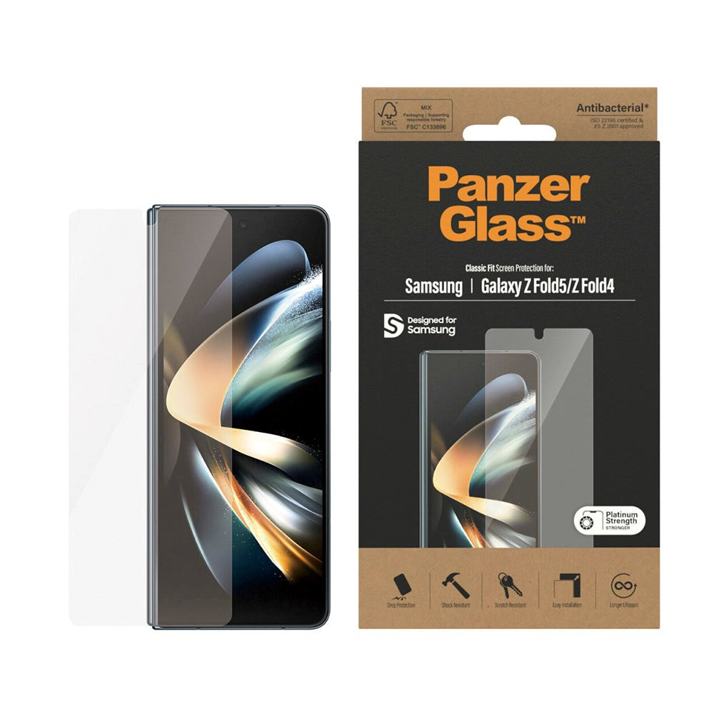 PanzerGlass Samsung Galaxy Z Fold5 / Galaxy Z Fold4 Classic Fit Skærmbeskyttelsesglas - Platinum Strength - Gennemsigtig