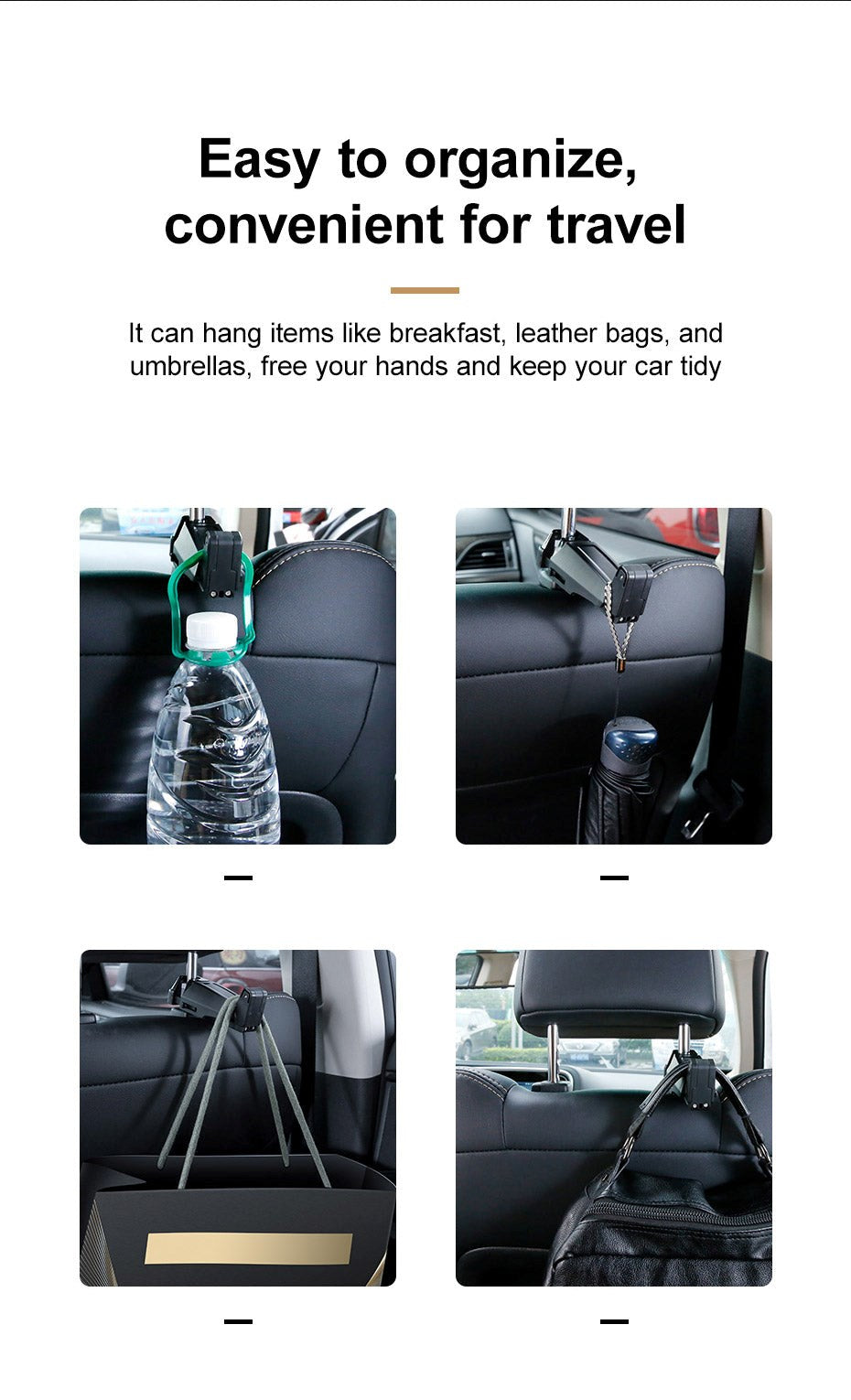 Baseus Backseat Car Mount Til Bil 4.0''-6.5'' - Max Mobil: 45 x 85mm - Sort