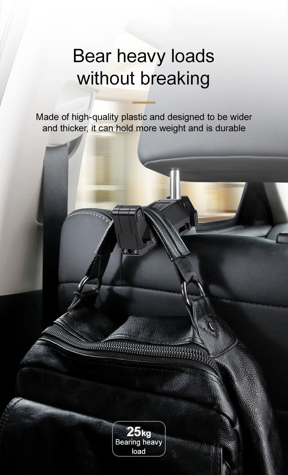 Baseus Backseat Car Mount Til Bil 4.0''-6.5'' - Max Mobil: 45 x 85mm - Sort