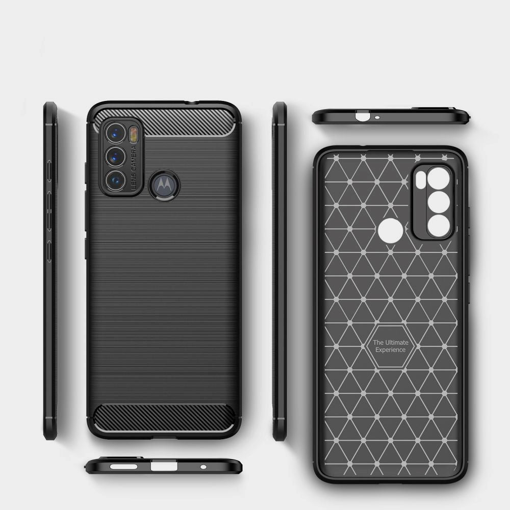 Motorola Moto G60 Tech-Protect Fleksibelt Plastik Bagside Cover Carbon - Sort