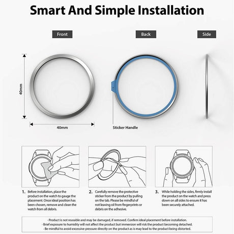 Ringke Apple Watch 4 (40mm) Bezel Styling - Sølv