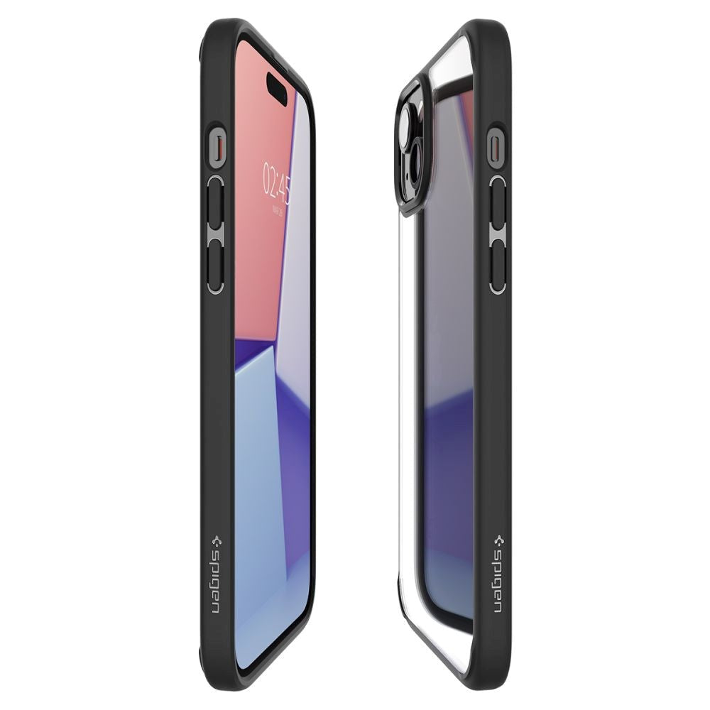 Spigen iPhone 15 Plus Ultra Hybrid Case - Gennemsigtig / Sort