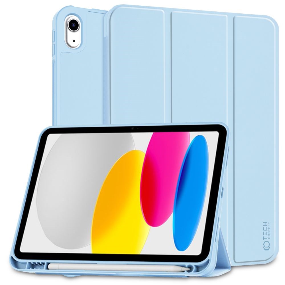 Tech-Protect iPad 11" (2025) / iPad 10.9" (2024/2022) SC Flip Cover m. Apple Pencil Holder - Lyseblå