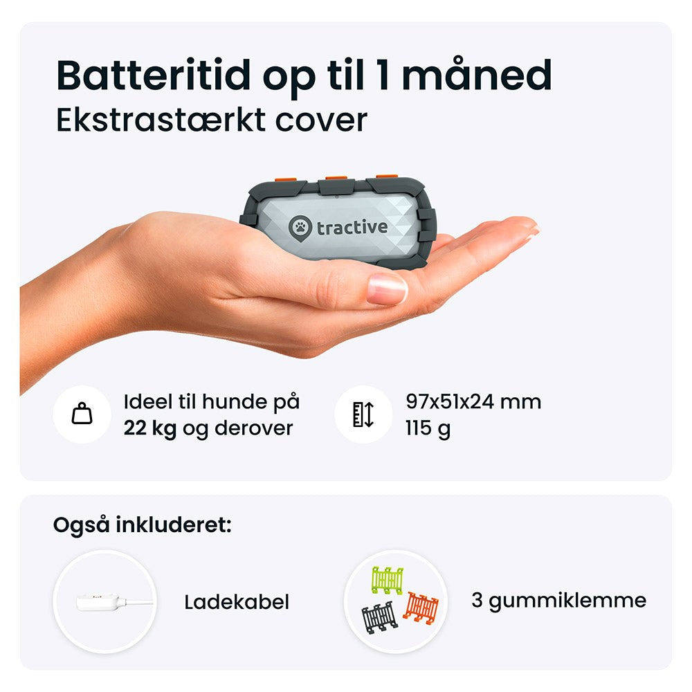 Tractive GPS Dog XL - Tracker til Hund - Adventure Edition - Grå