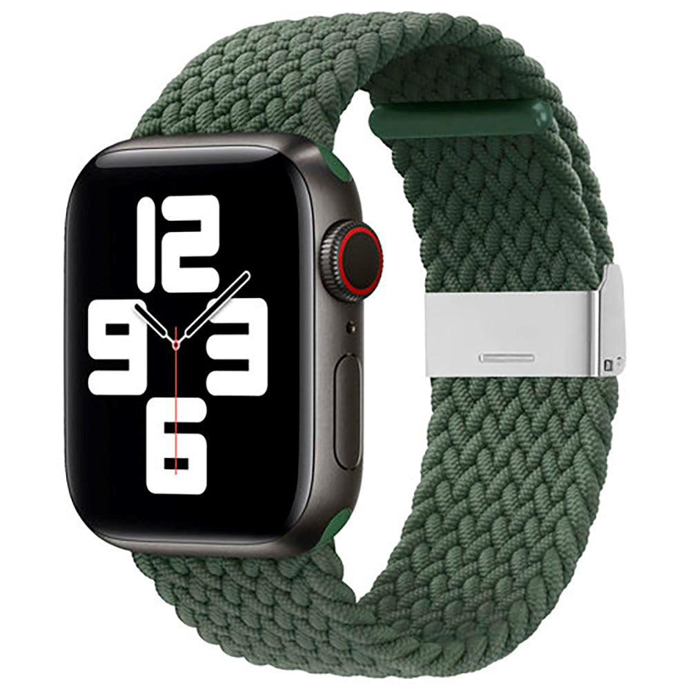 Hurtel Apple Watch (38/40/SE/41/42mm) Flettet Stof Rem - Grøn