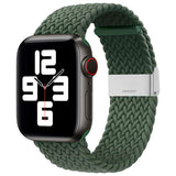 Hurtel Apple Watch (38/40/SE/41/42mm) Flettet Stof Rem - Grøn