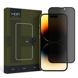 Hofi Glass Pro+ Skærmbeskyttelse m. Privacy Funktion til iPhone 15 Plus - Case Friendly - Gennemsigtig / Sort Kant