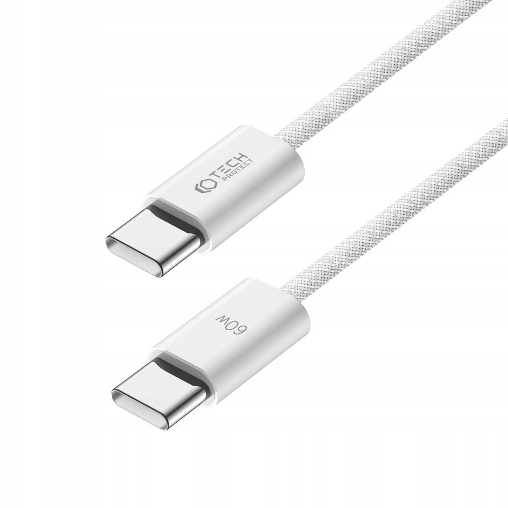 Tech-Protect Ultraboost Classic USB-C til USB-C Kabel 60W/3A - 1m - Hvid