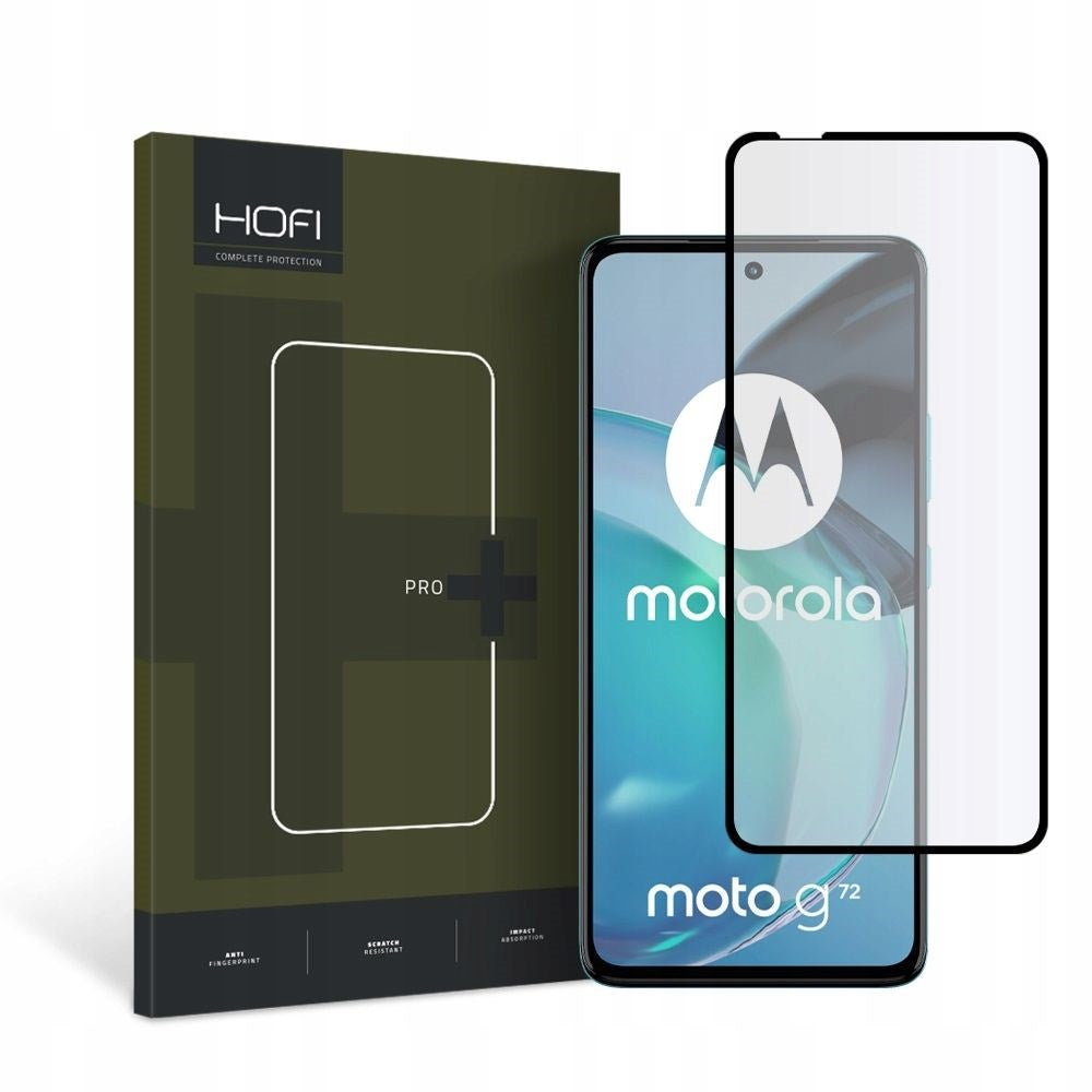 Hofi Motorola Moto G72 Glass Pro+ Skærmbeskyttelsesglas - Case Friendly - Sort Kant
