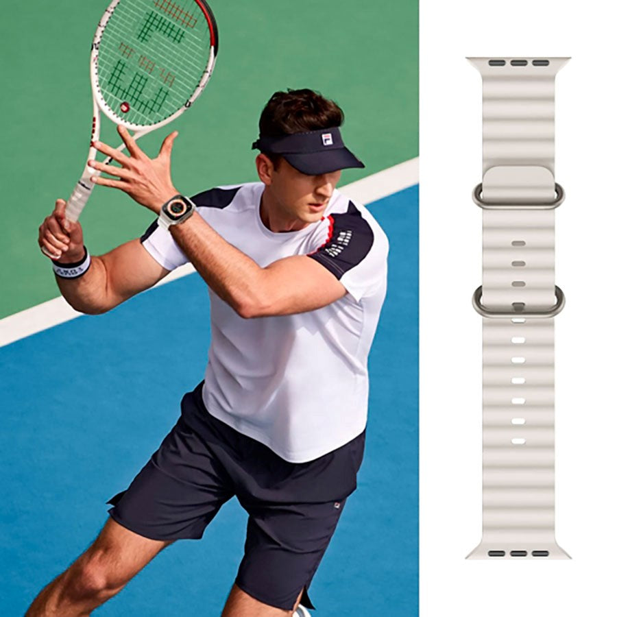 Apple Watch (42/44/SE/45/46/49mm) Iconband Pro Silikone Rem fra Tech-Protect - Beige