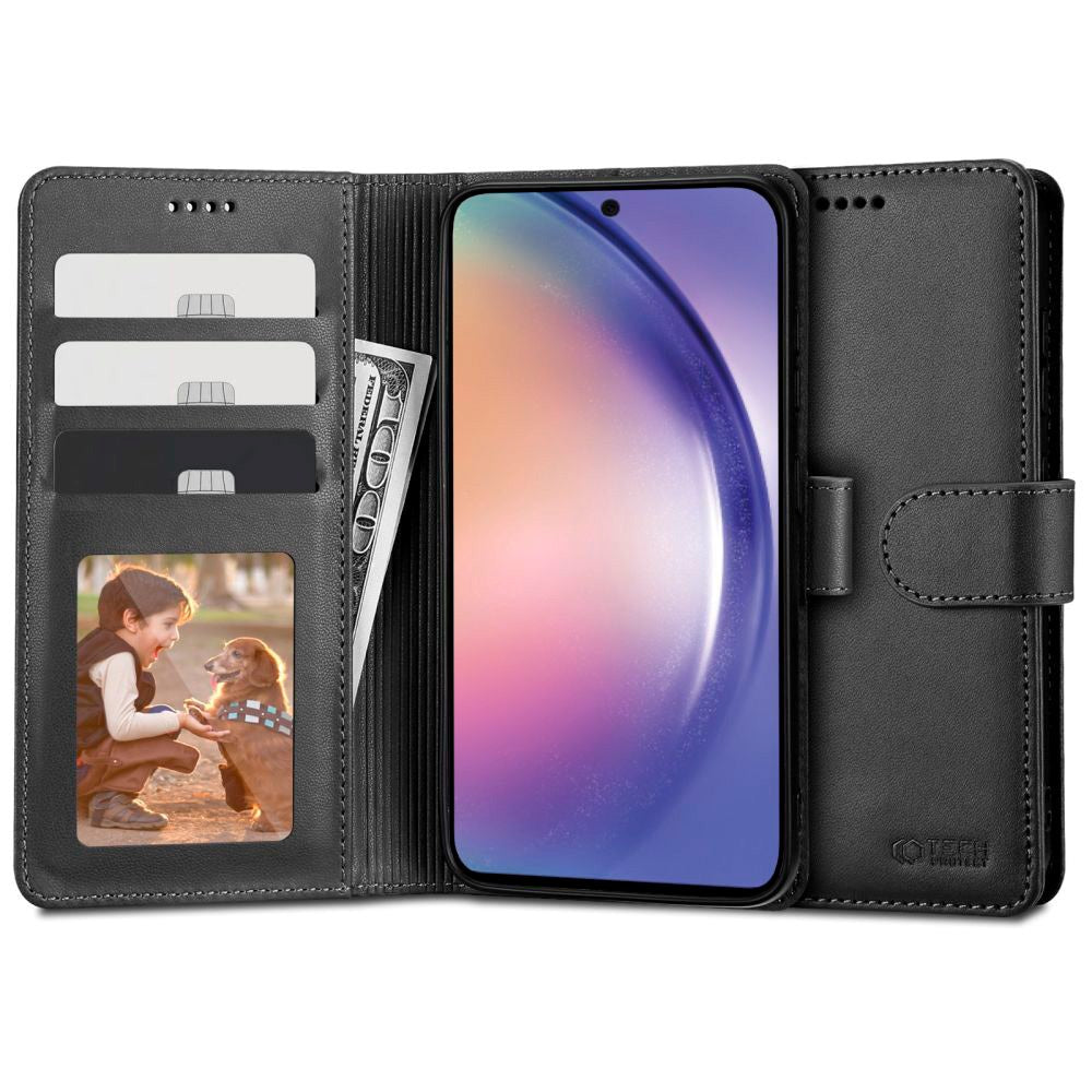 Tech-Protect Samsung Galaxy A54 (5G) Wallet Flip Cover m. Pung & Ståfunktion - Sort