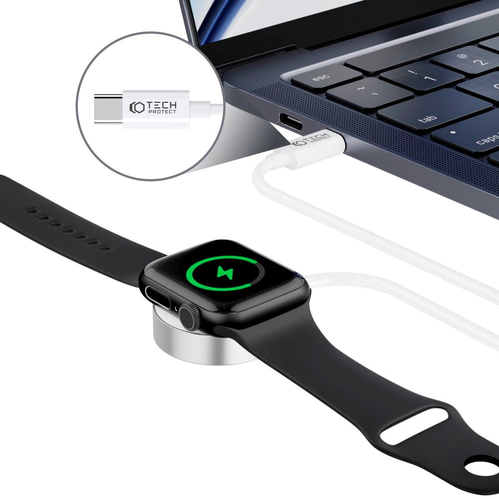 Tech-Protect Opladningskabel til Apple Watch (2.5W) - 1.2m - Hvid