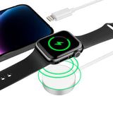 Tech-Protect 2-i-1 Opladekabel til Apple Watch (2.5W) & iPhone (12W) - 1.5m - Hvid