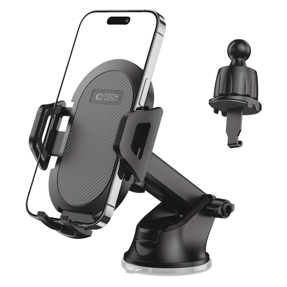 Mobilholder til Bil - Tech-Protect V5 - Instrumentbræt & Ventilationsanlæg - Mobil: 50 - 90mm - Sort