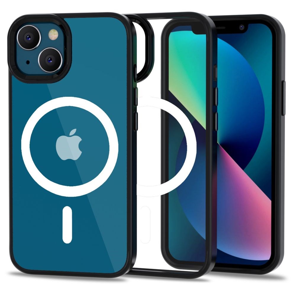 iPhone 13 Tech-Protect Magmat Mobil Cover - MagSafe Kompatibel - Gennemsigtig / Sort