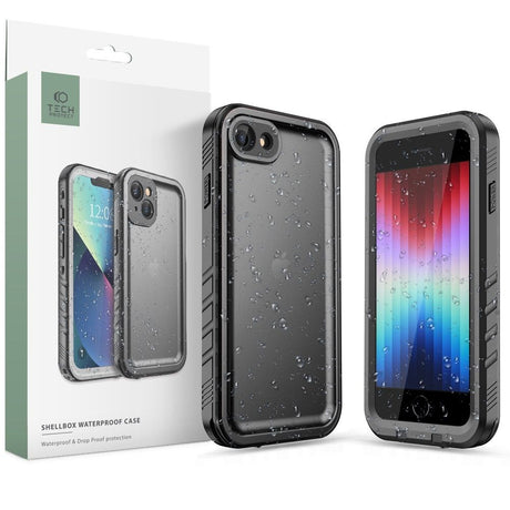 iPhone SE (2022 / 2020) / 8 / 7 Vandtæt Cover Tech-Protect  - Gennemsigtig / Sort