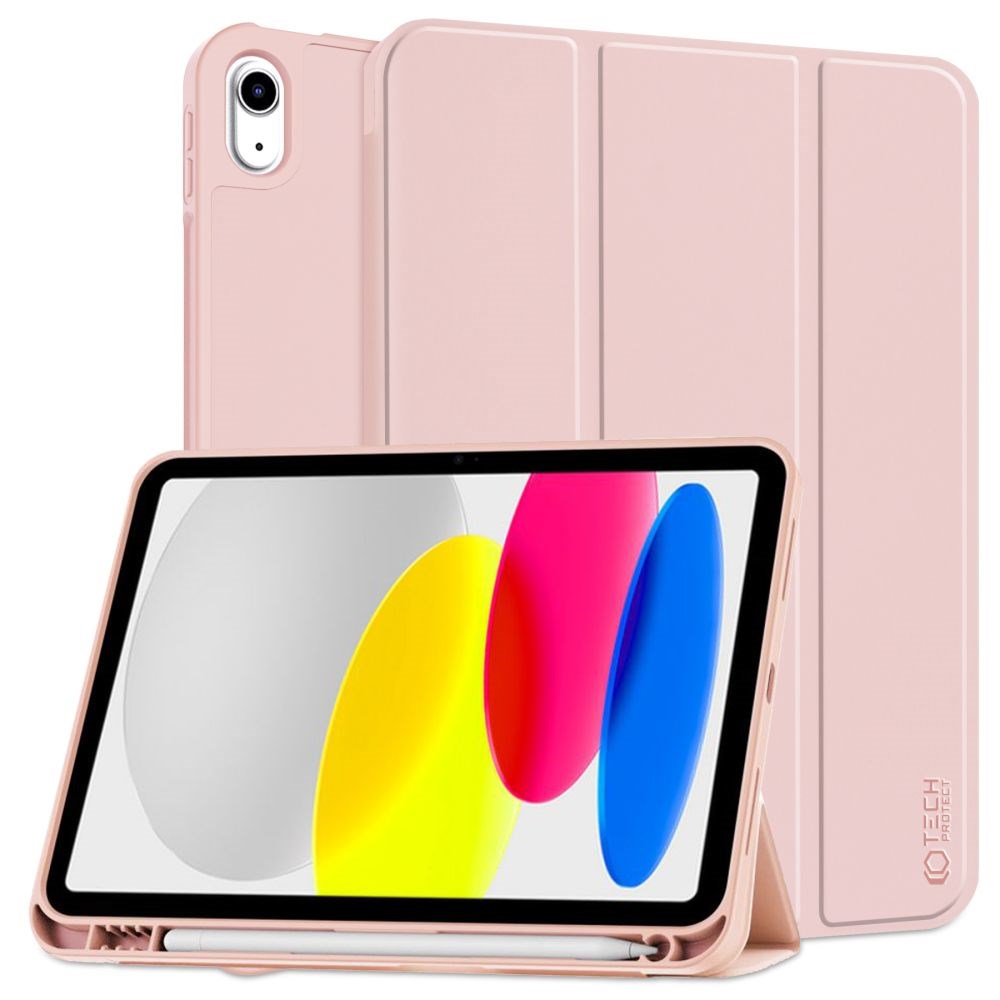 Tech-Protect iPad 11" (2025) / iPad 10.9" (2024/2022) SC Flip Cover m. Apple Pencil Holder - Lyserød