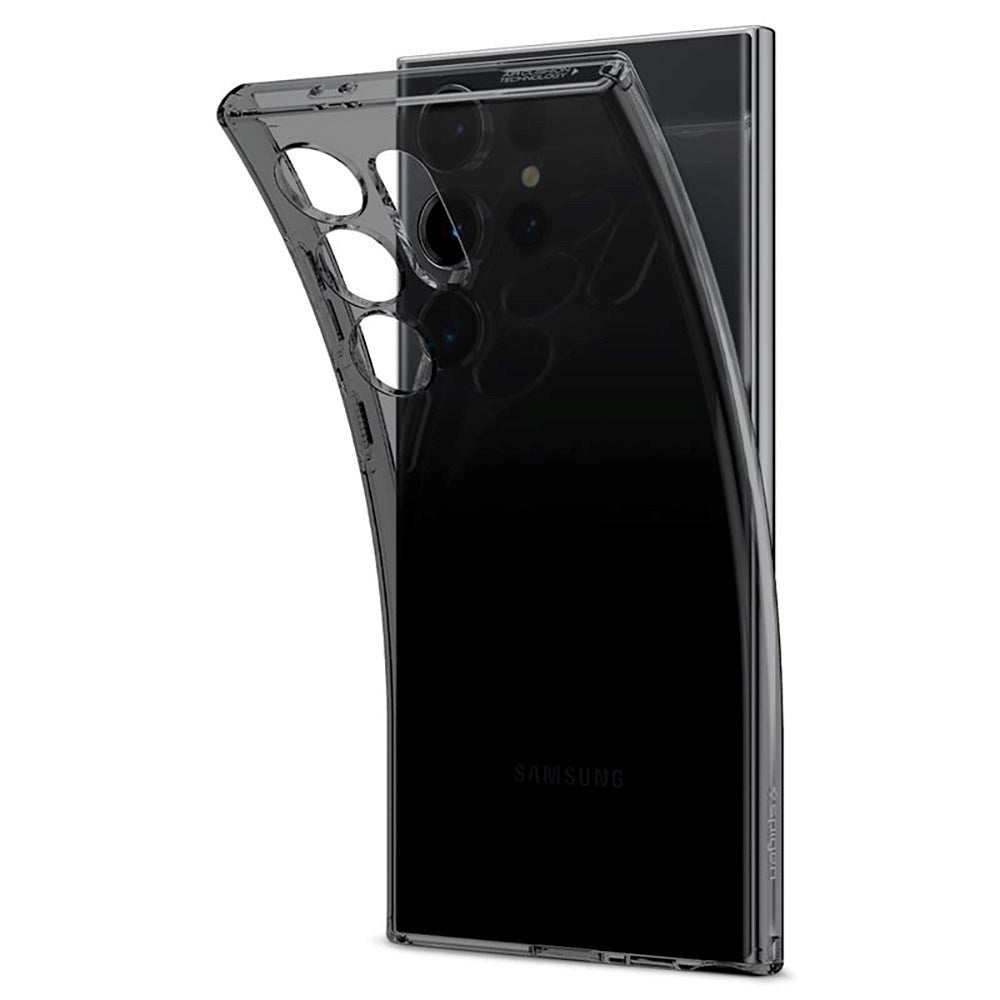 Samsung Galaxy S24 Ultra Liquid Crystal Mobil Cover - Gennemsigtig / Sort