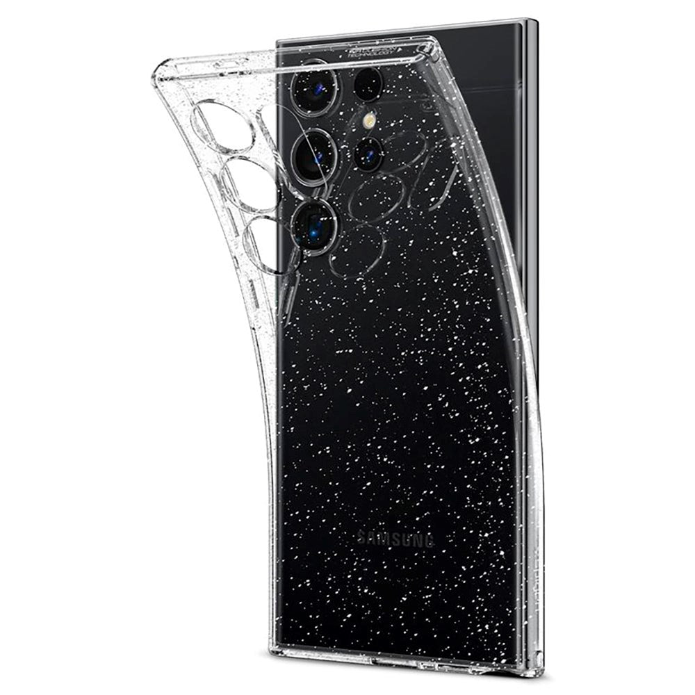 Samsung Galaxy S24 Ultra Spigen Liquid Crystal Glitter Bagside Cover - Gennemsigtig