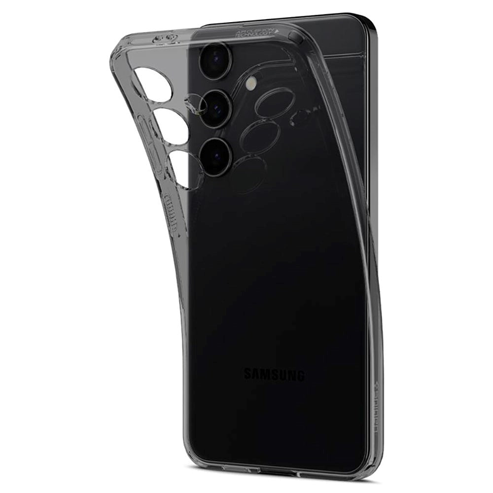 Samsung Galaxy S24+ (Plus) Liquid Crystal Mobil Cover - Gennemsigtig / Sort