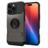 Spigen iPhone 16 Pro Max Slim Armor Bagside Cover m. Kickstand - MagSafe Kompatibel - Gunmetal