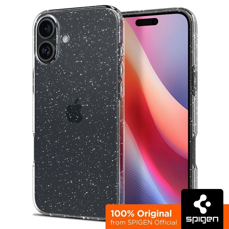 Spigen iPhone 16 Liquid Crystal Glitter Bagside Cover - Gennemsigtig