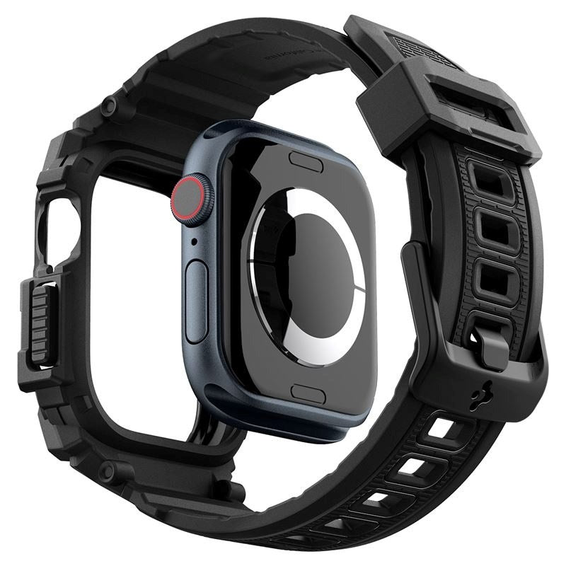 Spigen Rugged Armor Pro - Apple Watch (38/40/SE/41/42mm) - Rem m. Cover - Sort