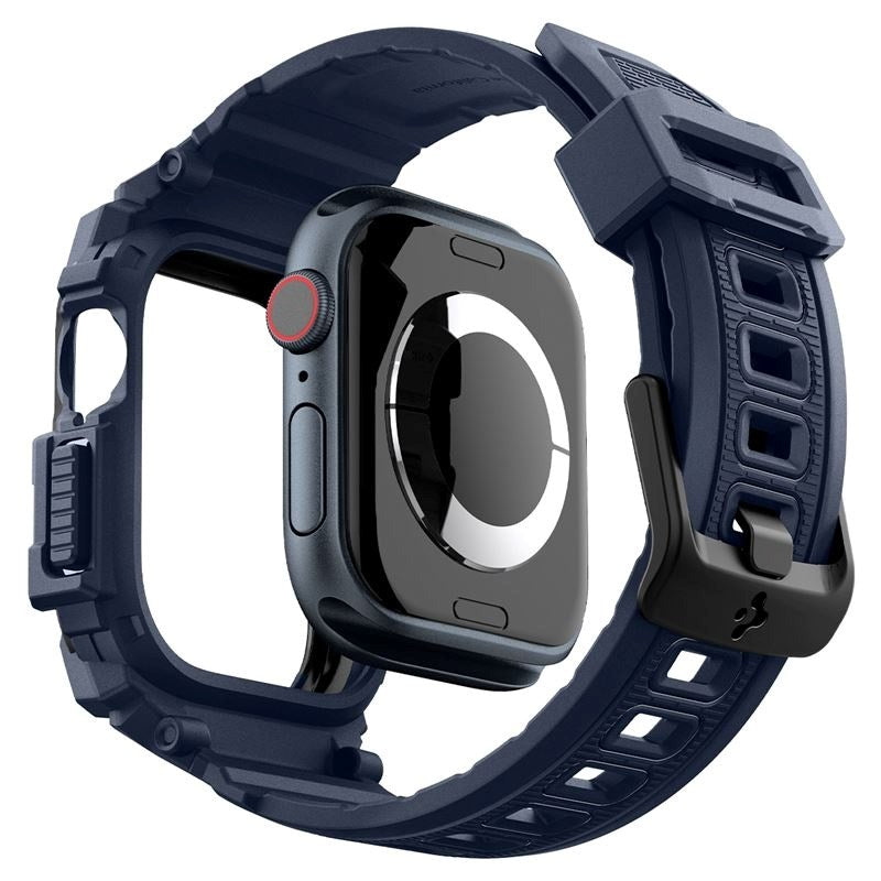 Spigen Rugged Armor Pro - Apple Watch (38/40/SE/41/42mm) - Rem m. Cover - Blå
