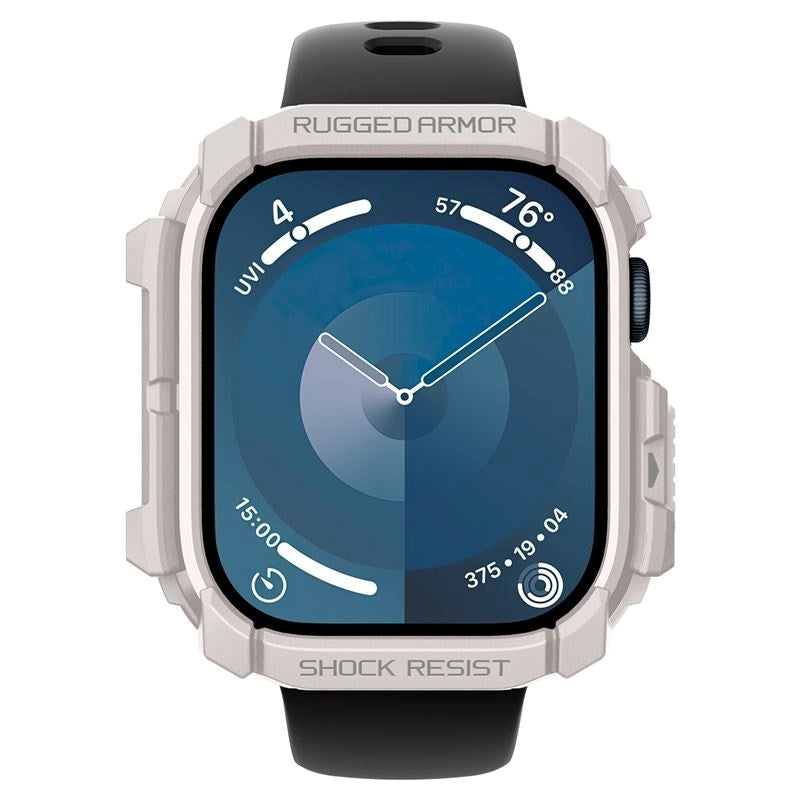 Apple Watch 11 / 10 (46mm) - Spigen Rugged Armor Cover - Fleksibelt Plastik - Beige