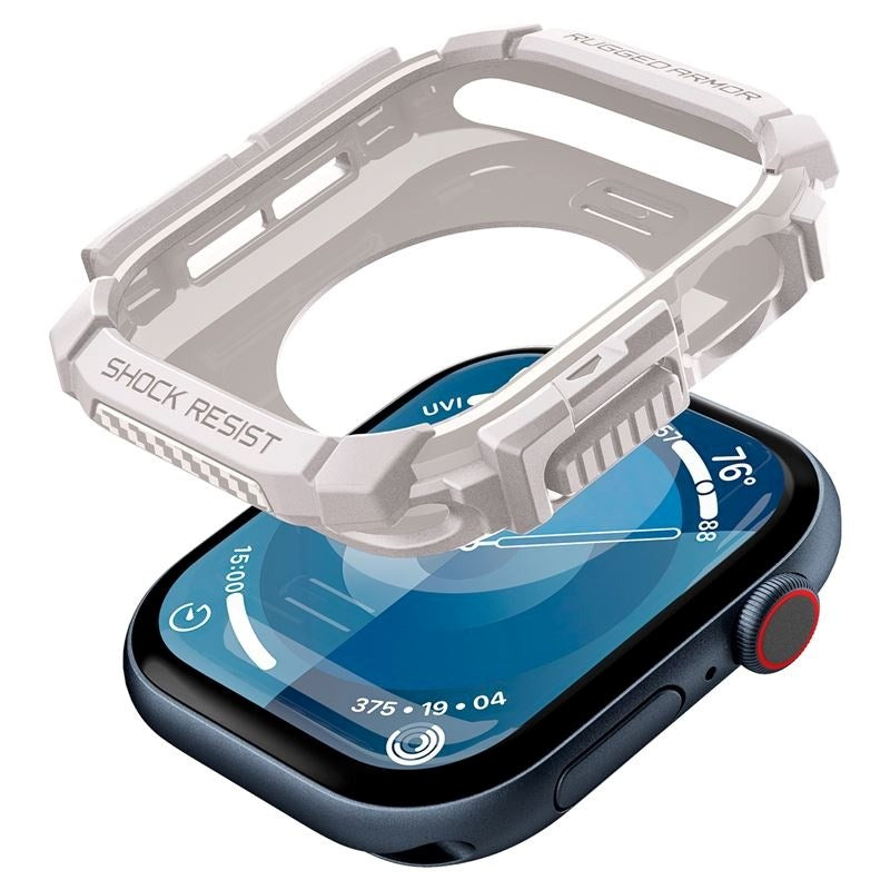 Apple Watch 11 / 10 (46mm) - Spigen Rugged Armor Cover - Fleksibelt Plastik - Beige