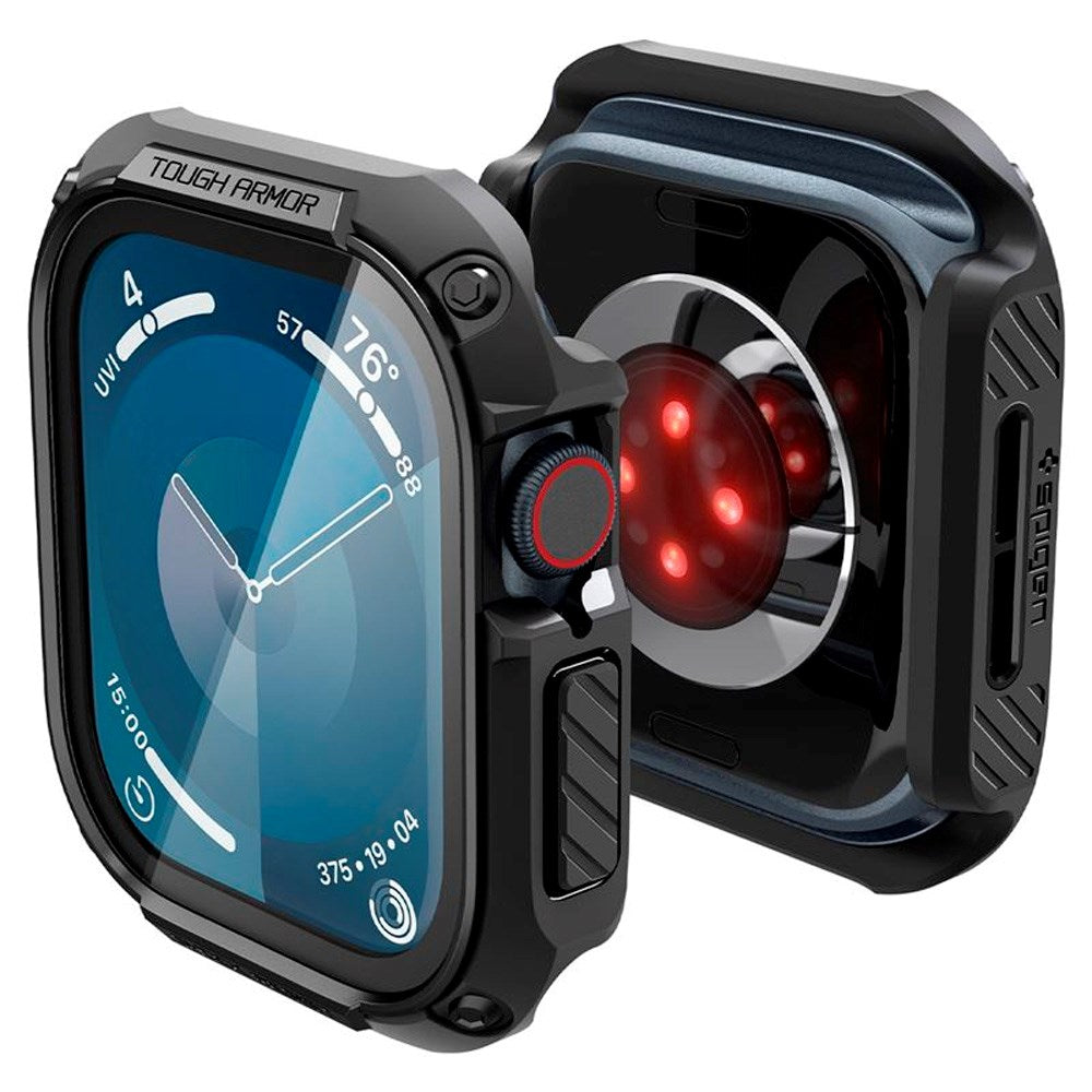 Apple Watch 11 / 10 (46mm) - Spigen Tough Armor Cover m. Skærmbeskyttelsesglas - Sort