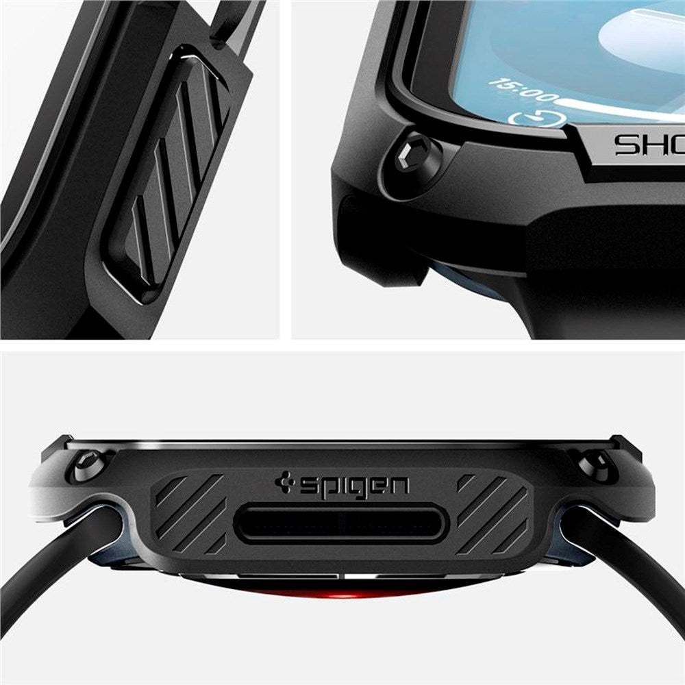 Apple Watch 11 / 10 (46mm) - Spigen Tough Armor Cover m. Skærmbeskyttelsesglas - Sort