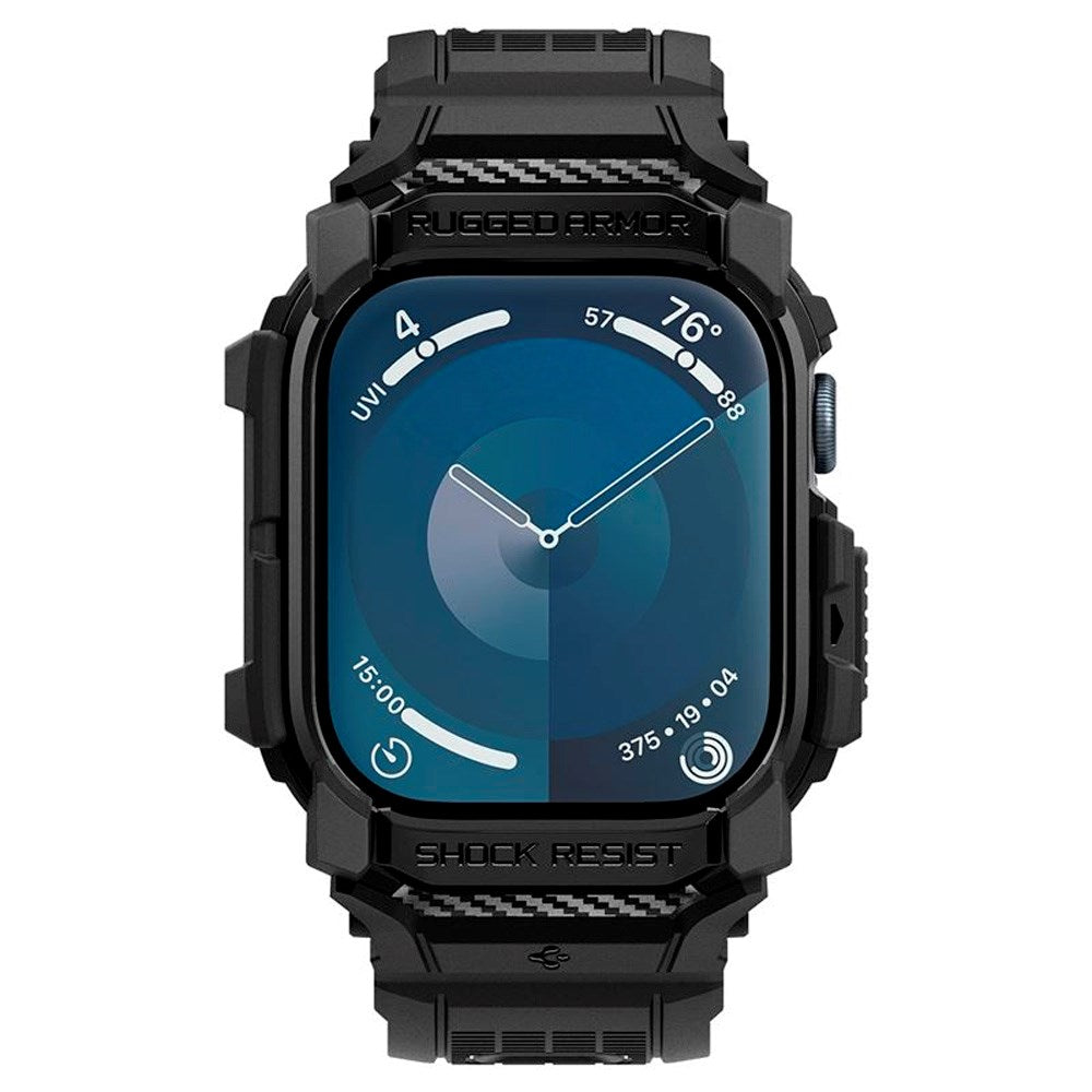 Apple Watch 11 / 10 (46mm) - Spigen Rugged Armor Pro Rem m. Cover - Sort