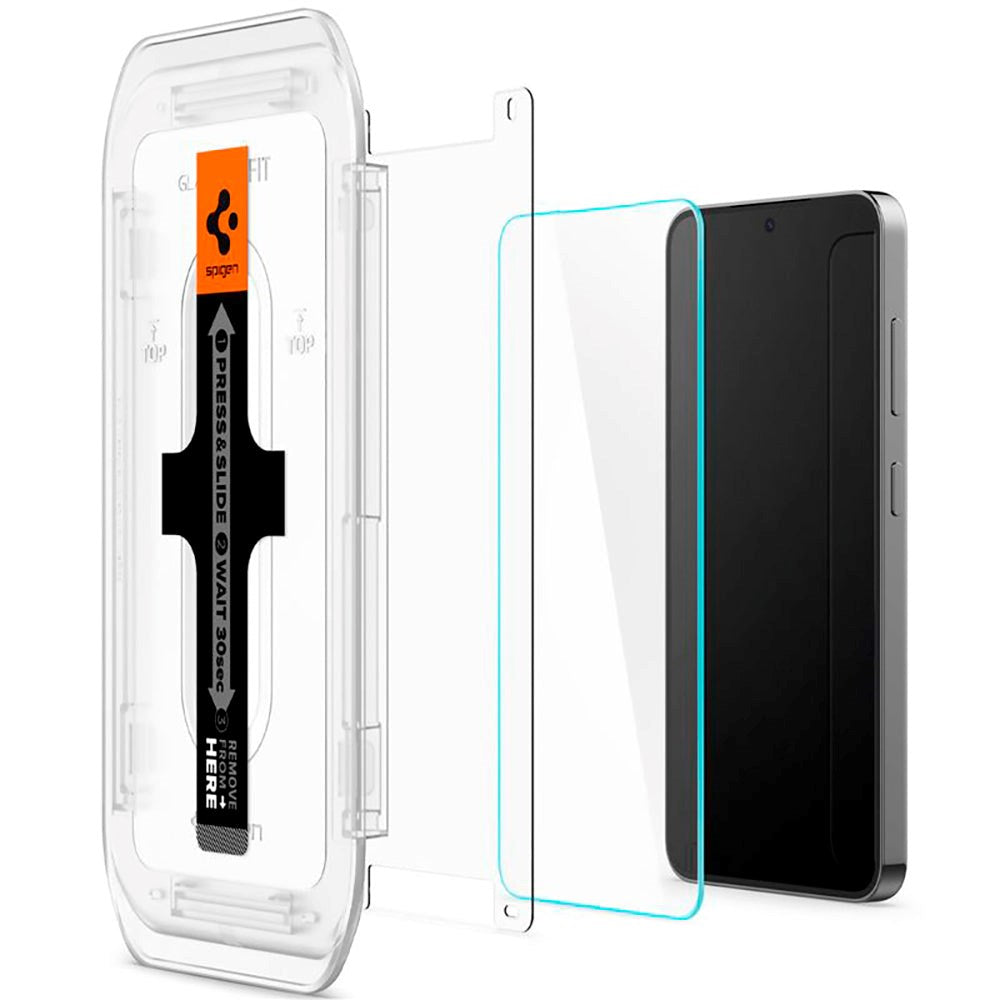 Spigen Samsung Galaxy S24 EZ Fit Glas.tR Skærmbeskyttelse 2. Stk - Case Friendly - Gennemsigtig