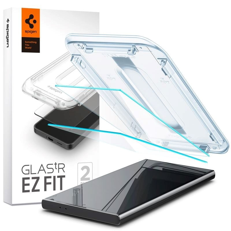 Spigen Samsung Galaxy S24 Ultra EZ Fit Glas.tR Skærmbeskyttelsesglas 2 Stk. - Case Friendly - Gennemsigtig