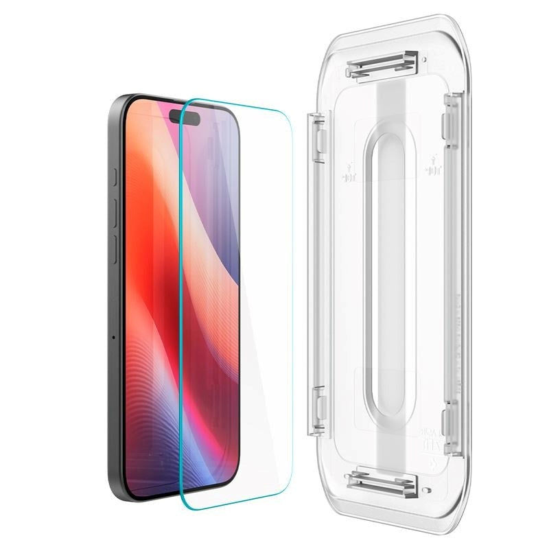 Spigen iPhone 17 / 17 Pro / 16 Pro EZ Fit Glas.tR Skærmbeskyttelse 2. Stk - Case Friendly - Gennemsigtig