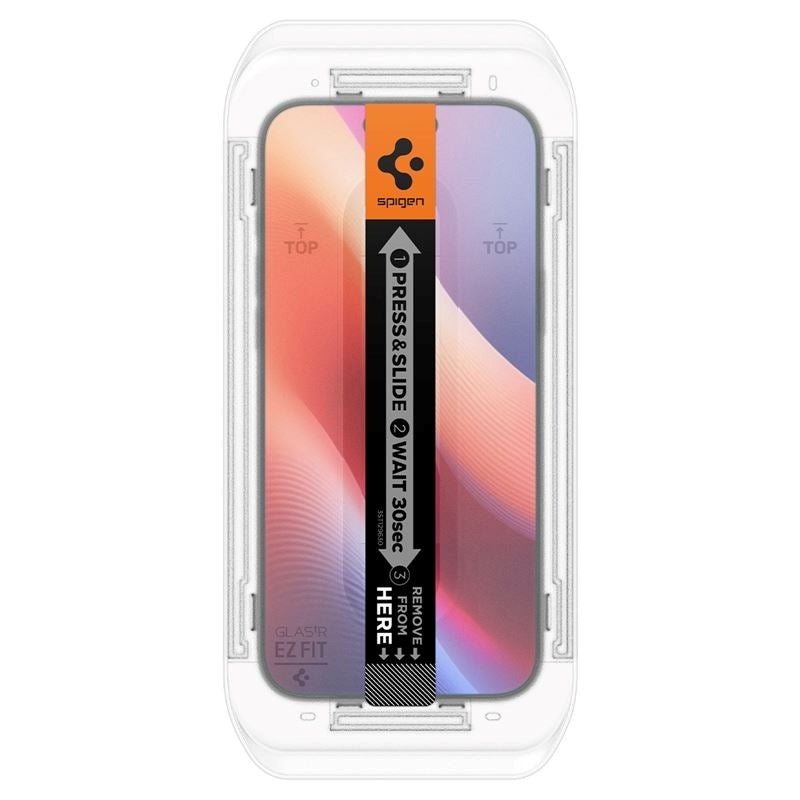 Spigen iPhone 17 / 17 Pro / 16 Pro EZ Fit Glas.tR Skærmbeskyttelse 2. Stk - Privacy Filter - Case Friendly - Gennemsigtig