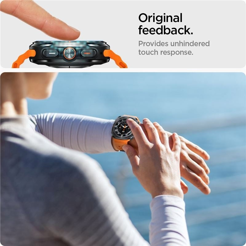 Samsung Galaxy Watch Ultra (47mm) EZ Fit GLAS.tR Skærmbeskyttelse fra Spigen - 2 Stk. - Gennemsigtig