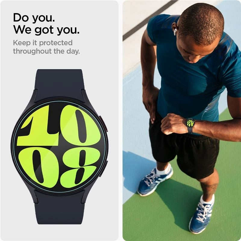 Samsung Galaxy Watch 7 (44mm) EZ Fit GLAS.tR Skærmbeskyttelse fra Spigen - 2 Stk. - Gennemsigtig