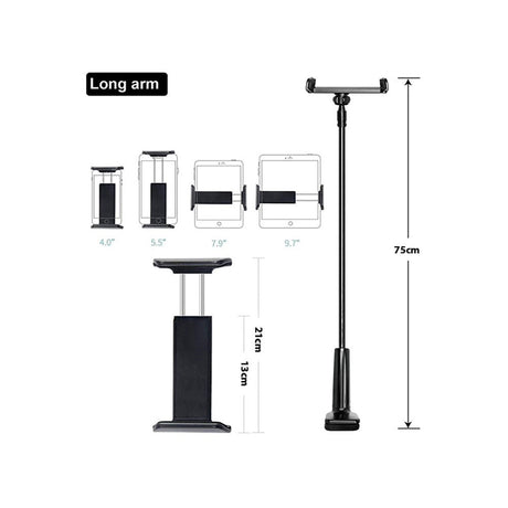 Awei X3 Holder Til Mobil / Tablet - Max Størrelse: 120-200mm - Sort