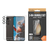 PanzerGlass Samsung Galaxy S24 3-i-1 Bundle m. EasyAligner - Skærmbeskyttelse (UWF) / D3O Bio Hardcase Cover / Hoops Kamerabeskyttelse - Gennemsigtig / Sort