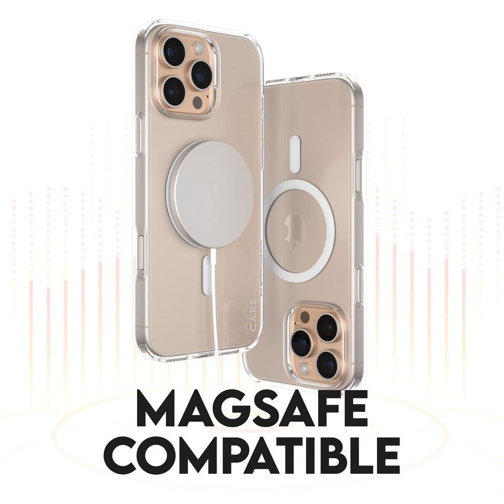 iPhone 16 Pro Max CARE By PanzerGlass 3-i-1 FLAGSHIP MagSafe Bundle - Skærmbeskyttelse (UWF) / Bagsidecover / Kamerabeskyttelse - Gennemsigtig / Hvid