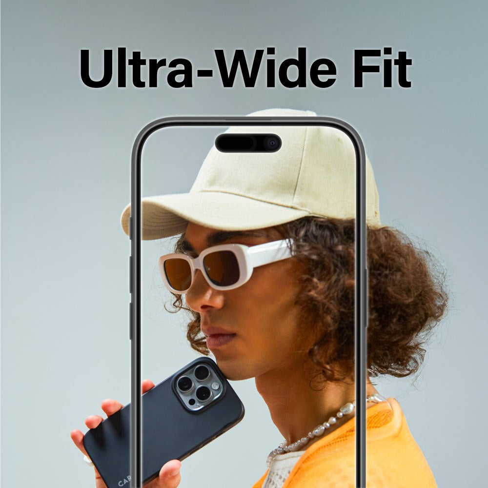 iPhone 16 Pro CARE By PanzerGlass 3-i-1 FLAGSHIP Bundle - Skærmbeskyttelse (UWF) / Bagsidecover / Kamerabeskyttelse - Gennemsigtig