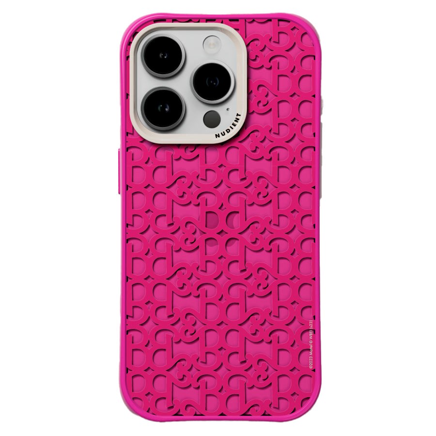 Nudient Form Case iPhone 15 Pro Mobil Cover - Barbie Monogram