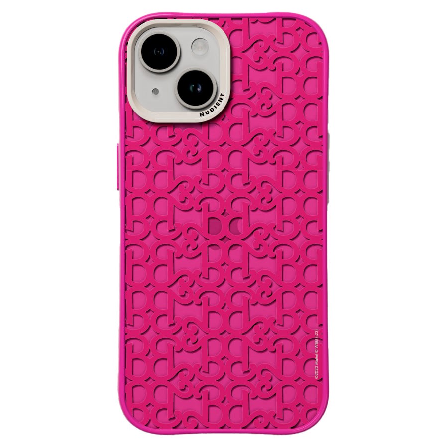 Nudient Form Case iPhone 15 Mobil Cover - Barbie Monogram