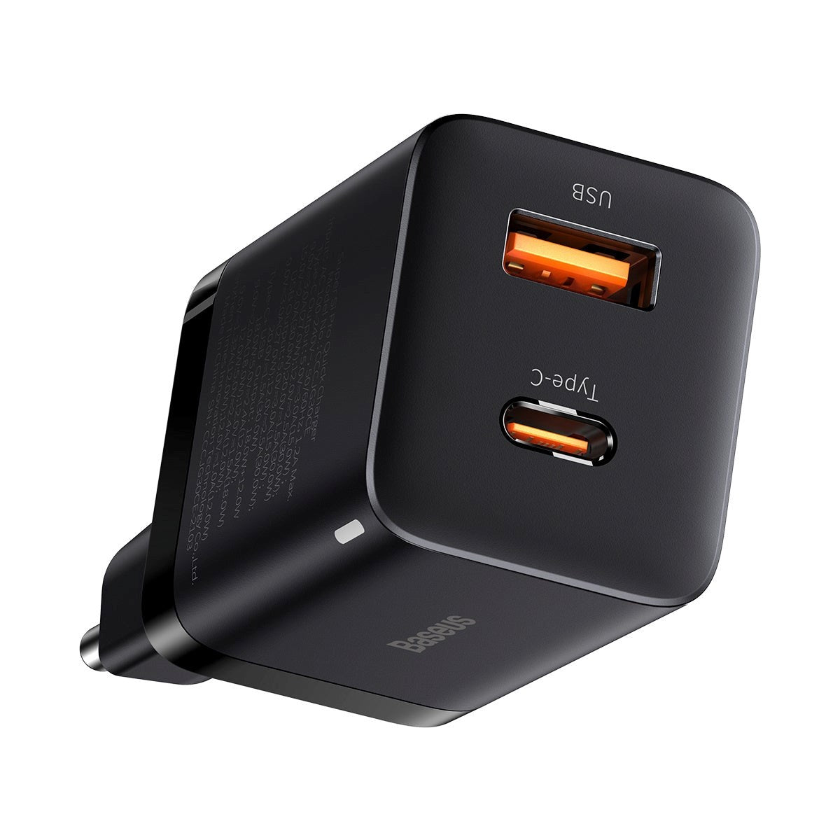 Baseus 30W Super Si Pro PD Vægoplader USB-C & USB-A - Sort