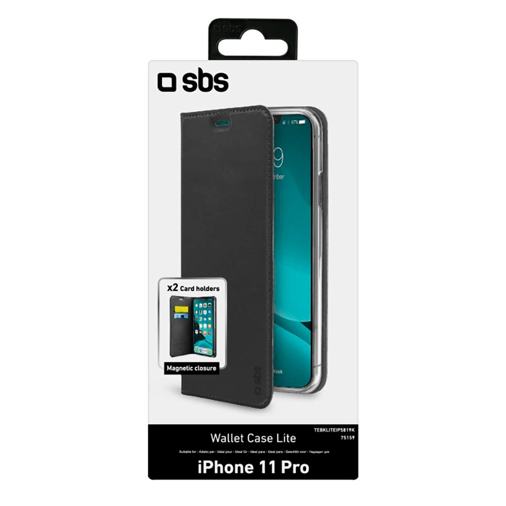 iPhone 11 Pro SBS Wallet Lite Læder Cover - Sort