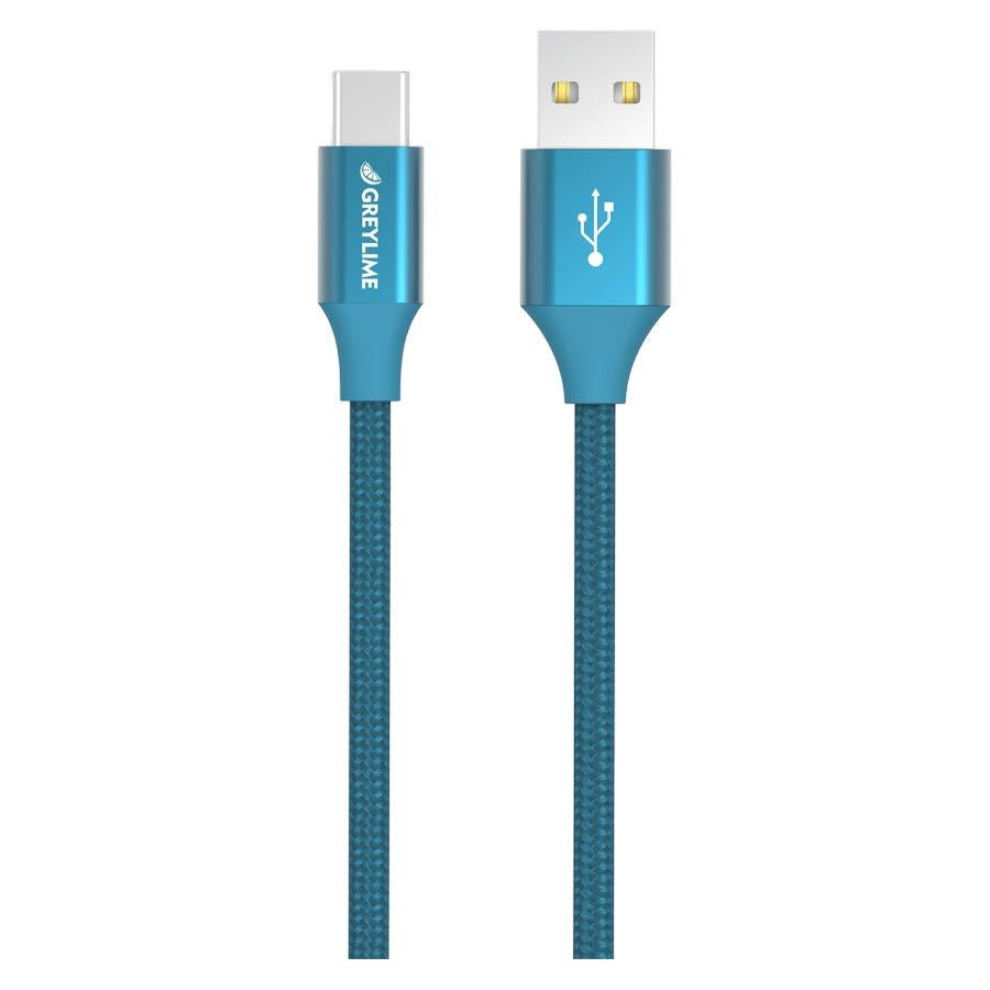 GreyLime Braided (3A/15W) USB-C Kabel 1 meter - Blå