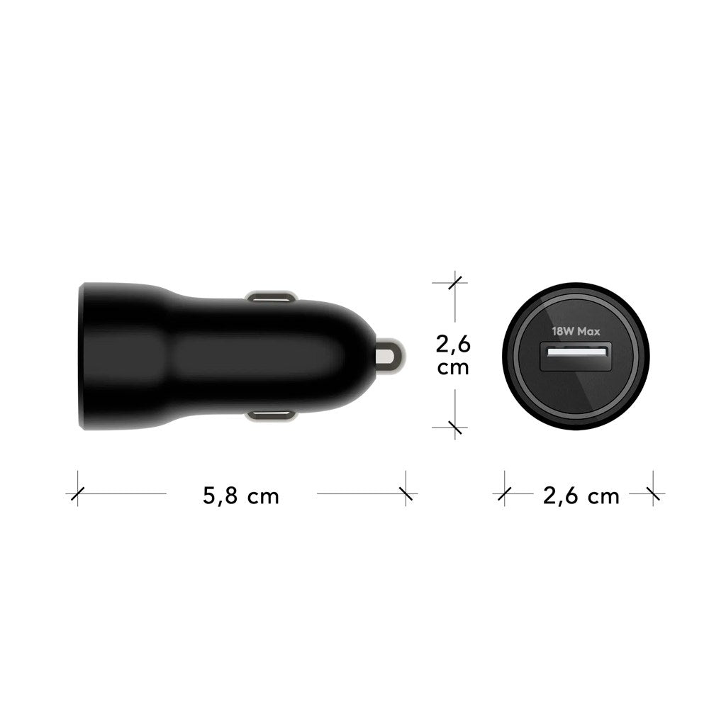 dbramante1928 Biloplader -18W USB-A - Sort